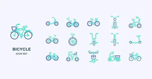 Conjunto Iconos Vectoriales Para Bicicleta — Vector de stock