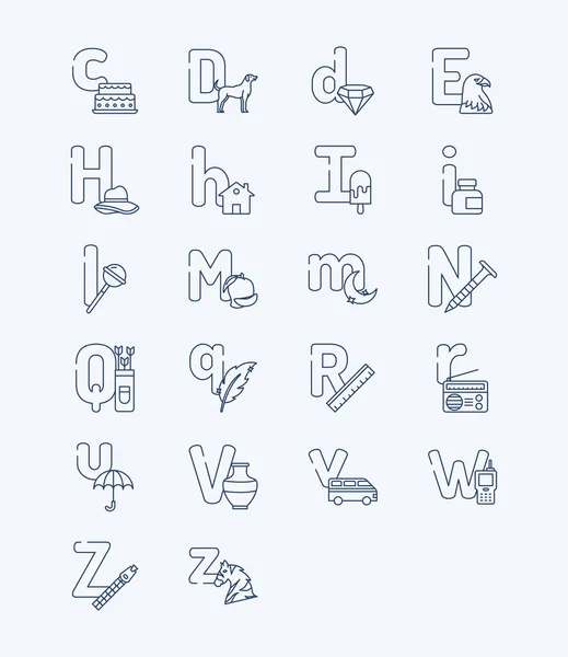 Conjunto Iconos Diseño Plano Moderno Para Abc — Archivo Imágenes Vectoriales