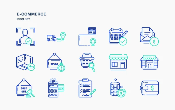 Vektor Icons Für Modernes Design Commerce — Stockvektor