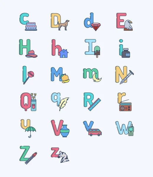 Conjunto Iconos Vectoriales Para Abc — Archivo Imágenes Vectoriales