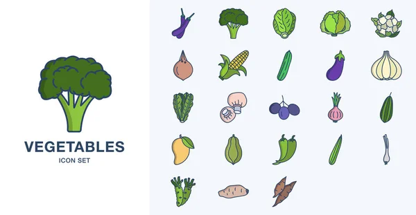 Ilustração Vetorial Ícones Vegetais Vetores De Stock Royalty-Free