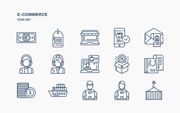 Ícones Commerce Ilustração Vetorial Fundo Branco Gráficos De Vetores