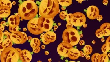 4K Cadılar Bayramı Balkabağı Döngüsü Canlandırma Arkaplanı