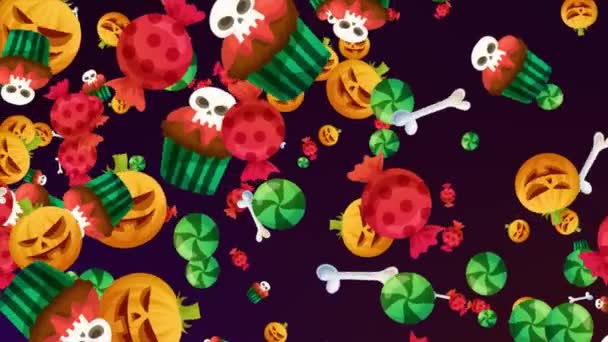 Halloween Icons Animation Loop — Stock Video