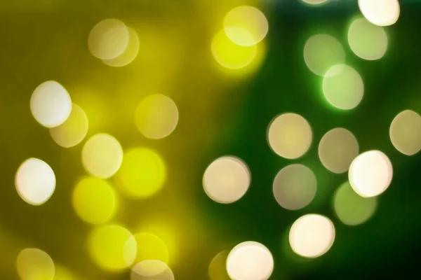Luces Doradas Desenfocadas Sobre Fondo Amarillo Verde Bokeh Concepto Diseño — Foto de Stock