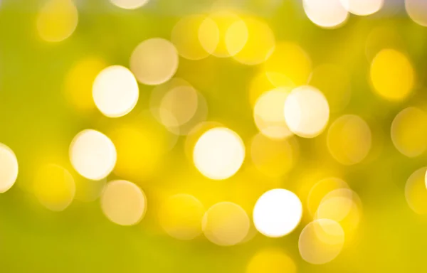 Bokeh Rozostřená Jasná Světla Žlutozeleném Pozadí — Stock fotografie