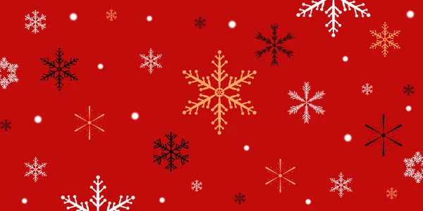 Multicolored Snowflakes Red Background — Stockfoto