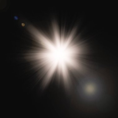 Siyah arkaplanda ışık parlaması