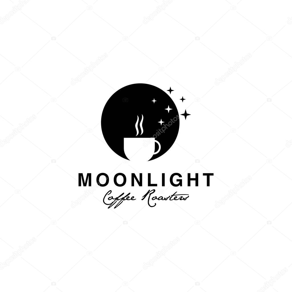 Moonlight Coffee Roaster vector logo design