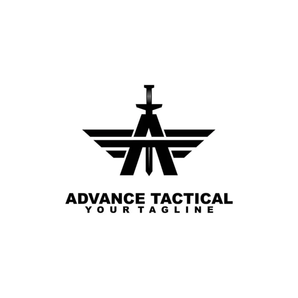 Avance Táctico Inicial Diseño Logotipo Vectorial — Vector de stock
