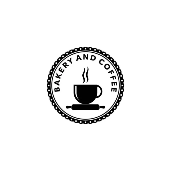 Bakery Coffee Circle Badge Logo — Stock Vector