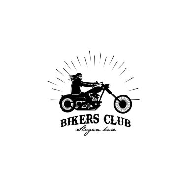 Motorcular kulübü motosiklet vektör logosu tasarımı