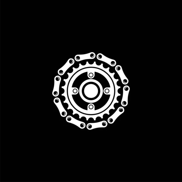 Bicycle Chain Gear Vector Logo Design — Stock Vector
