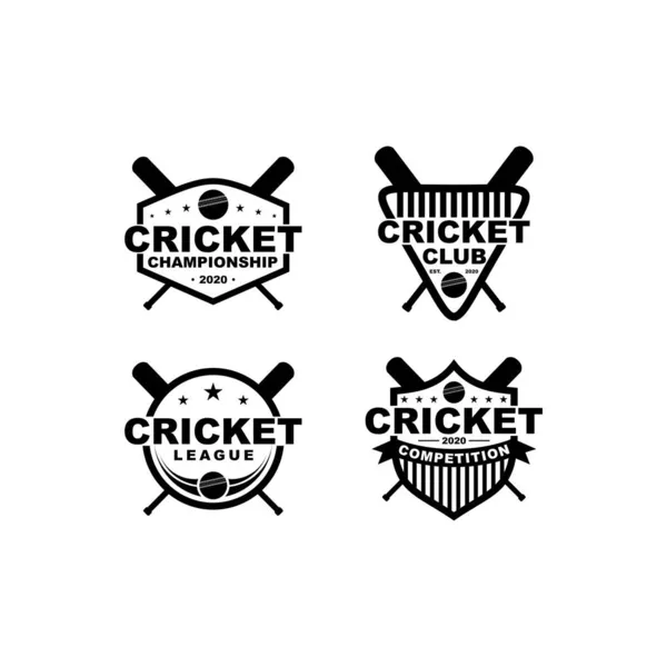 Logo Cricket Logo Set Logo Vettoriale — Vettoriale Stock