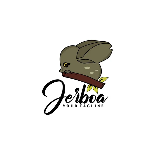 かわいいジェルボア動物夜行ベクトルのロゴ — ストックベクタ