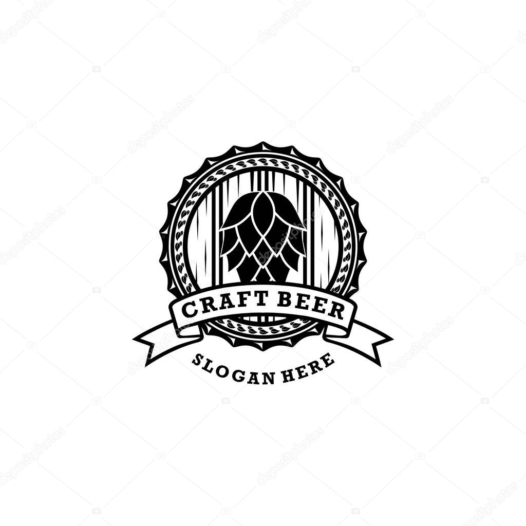 craft beer badge vintage monogram logo
