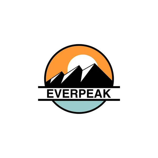 Logo Vectoriel Coucher Soleil Montagne Everpeak — Image vectorielle