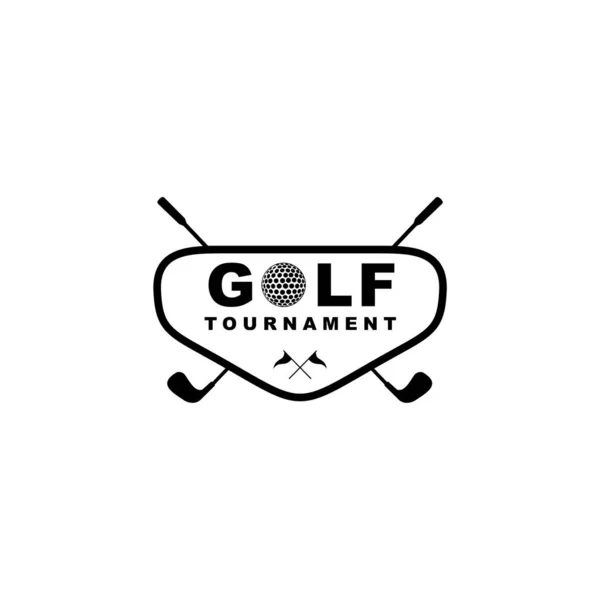 Torneo Golf Distintivo Vettoriale Logo Design — Vettoriale Stock