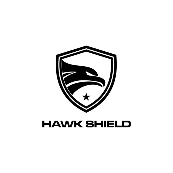 Hawk Scudo Vettoriale Logo Design — Vettoriale Stock