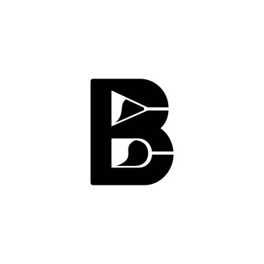 Bar logosu tasarımı için cam kokteyli ile ilk b