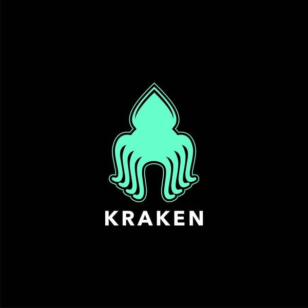 Vector Kraken Diseño Logotipo Icono Simple — Vector de stock