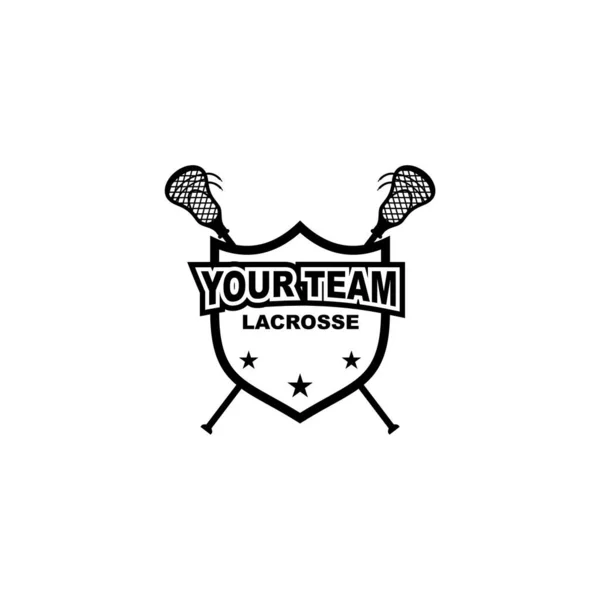 Disegno Logo Vettoriale Distintivo Sportivo Lacrosse — Vettoriale Stock