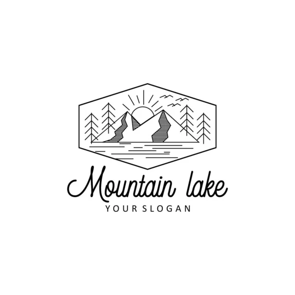 Logo Vectoriel Montagne Lac — Image vectorielle