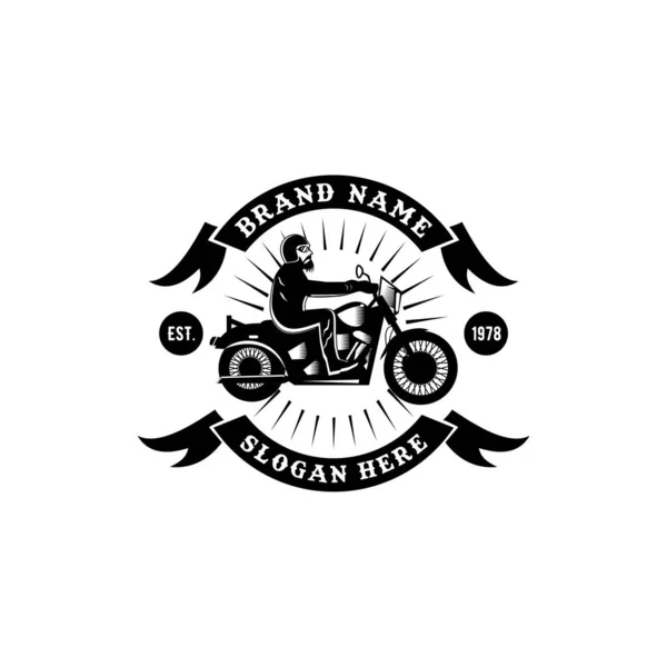 Logotipo Insignia Moto Club Vintage — Vector de stock