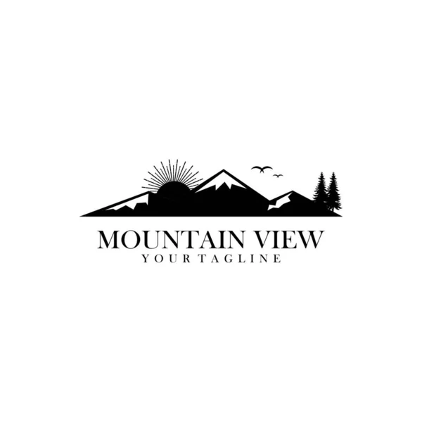 Logo Vectoriel Vue Montagne — Image vectorielle