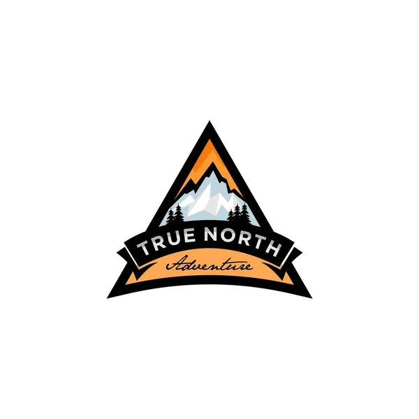 Triangle Montagne Badge Aventure Vectoriel Logo Design — Image vectorielle