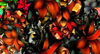 Farklı boyutlardaki renk etiketlerinin soyut çiçek arkaplan dokusu