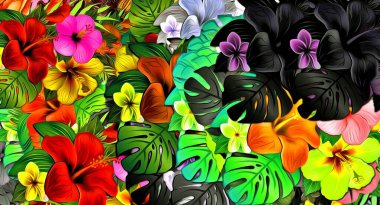 Farklı boyutlardaki renk etiketlerinin soyut çiçek arkaplan dokusu