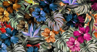 Farklı boyutlardaki renk etiketlerinin soyut çiçek arkaplan dokusu