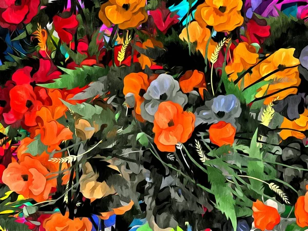 Textura Fondo Floral Abstracta Textura Colores Pegatinas Diferentes Tamaños —  Fotos de Stock