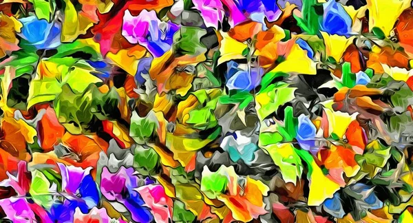 Αφηρημένη Floral Υφή Φόντου Των Χρωμάτων Αυτοκόλλητα Διαφόρων Μεγεθών — Φωτογραφία Αρχείου