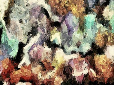 Renkli boya lekelerinin soyut psikedelik arka plan dokusu farklı boyutlarda ve şekillerde