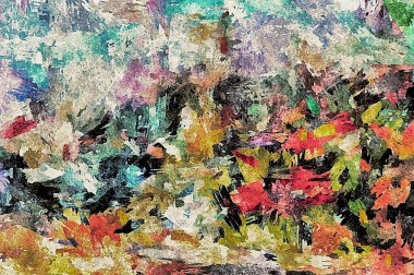 Renkli boya lekelerinin soyut psikedelik arka plan dokusu farklı boyutlarda ve şekillerde