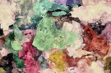 Renkli boya lekelerinin soyut psikedelik arka plan dokusu farklı boyutlarda ve şekillerde