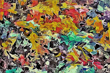 Renkli boya lekelerinin soyut psikedelik arka plan dokusu farklı boyutlarda ve şekillerde