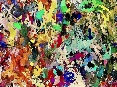 Renkli boya lekelerinin soyut psikedelik arka plan dokusu farklı boyutlarda ve şekillerde