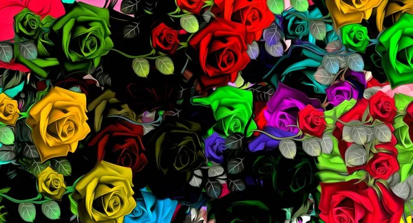 Abstract Bloemen Achtergrond Textuur Textuur Van Kleuren Stickers Van Verschillende — Stockfoto