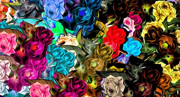 Textura Fondo Floral Abstracta Textura Colores Pegatinas Diferentes Tamaños —  Fotos de Stock