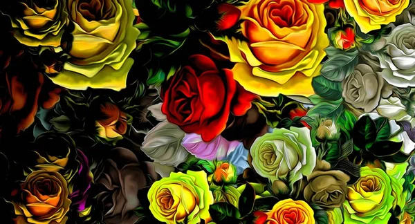 Abstract Bloemen Achtergrond Textuur Textuur Van Kleuren Stickers Van Verschillende — Stockfoto