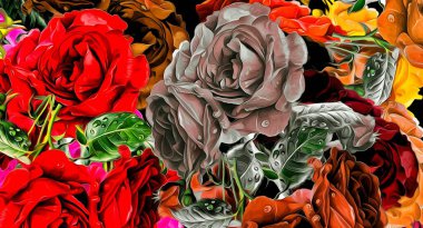 Farklı boyutlardaki renk etiketlerinin soyut çiçek arkaplan dokusu