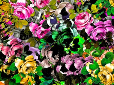 Farklı boyutlardaki renk etiketlerinin soyut çiçek arkaplan dokusu