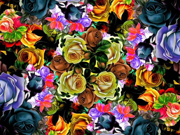 Abstraktní Květinové Pozadí Textury Textury Barev Nálepky Různých Velikostí — Stock fotografie