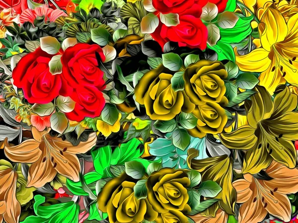 Textura Fundo Floral Abstrato Textura Cores Adesivos Diferentes Tamanhos — Fotografia de Stock