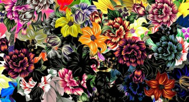 Duvar kağıdı, duvar halısı ve duvar kağıdı için soyut bir çiçek düzenleme dekoru tasarımı