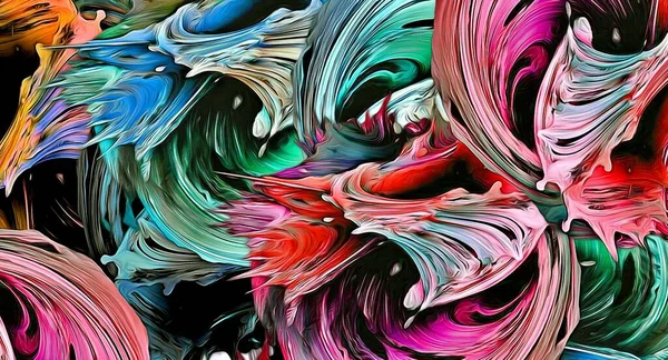 Abstrakte Psychedelische Fraktale Hintergrundtextur Geometrischer Formen Unterschiedlicher Größen Und Arten — Stockfoto