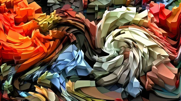 Abstrakte Psychedelische Fraktale Hintergrundtextur Geometrischer Formen Unterschiedlicher Größen Und Arten — Stockfoto